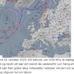 Oktober 2025 – lýggjur og miðal vátur, tó eisini við frostlíkindum